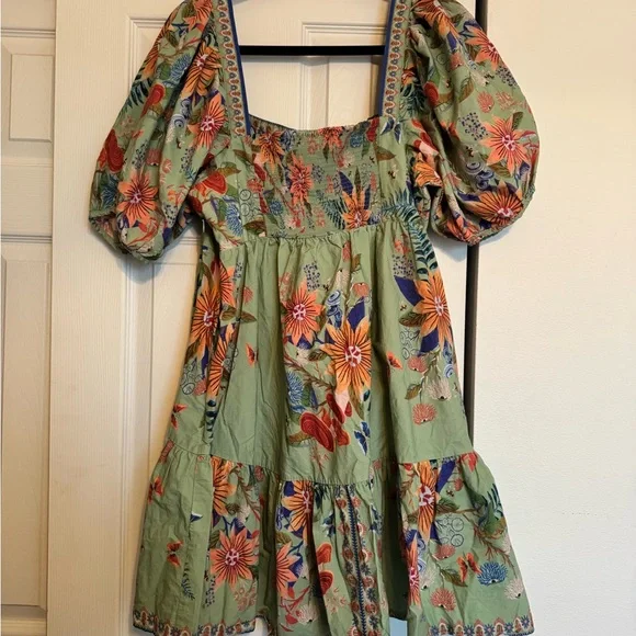 Farm Rio Green Bright Yard Mini Dress - Picture 2 of 4